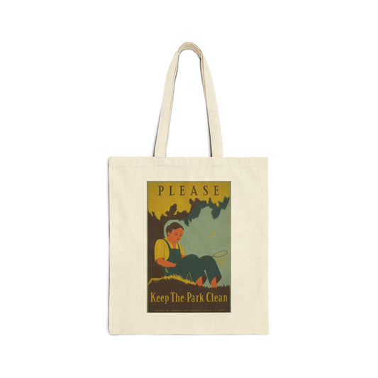 Keep The Park Clean Cotton Canvas Tote Bag