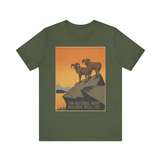 National Parks Preserve Wild Life Vintage Poster Tee - 7 colors