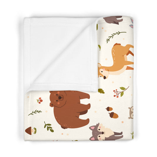 Forest Animal Soft Fleece Baby Blanket - 30"x40"