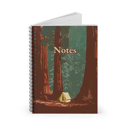 Camping in the Redwoods Spiral Notebook - 6"x8" Ruled Line