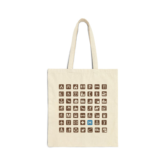 National Park Service Pictographs Cotton Canvas Tote Bag